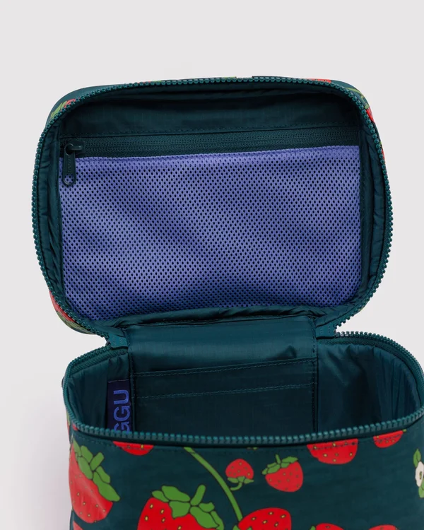 Large Cosmetic Case - Strawberry Blossom - Material: heavyweight-nylon