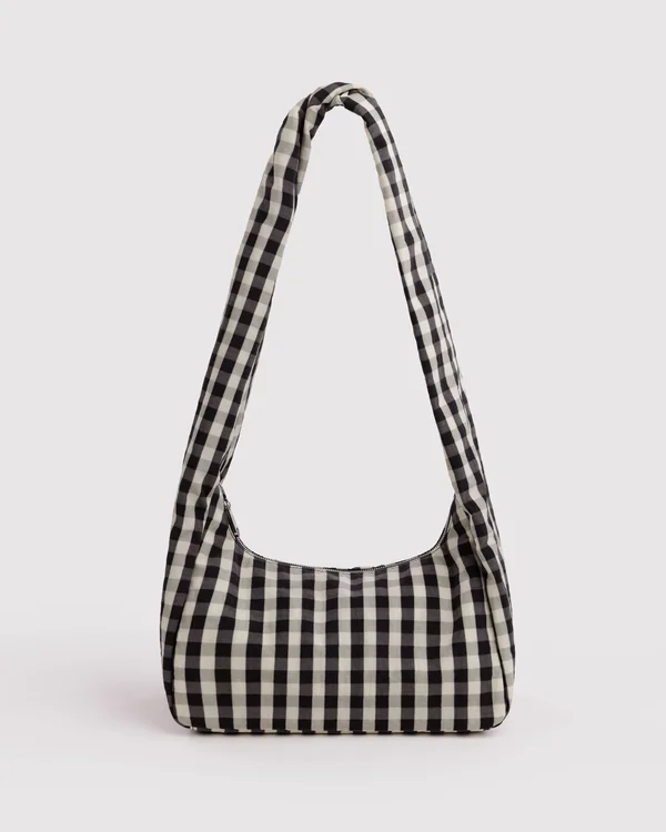 Nylon Meringue Bag - Black And Cream Gingham