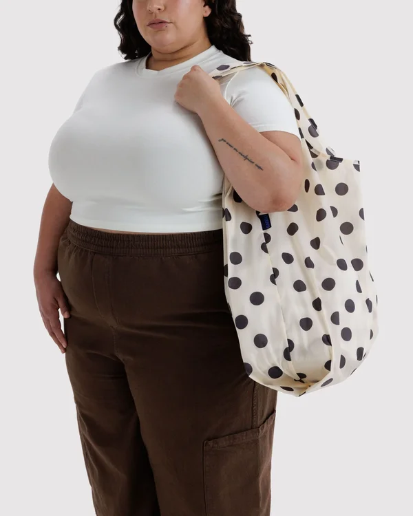 Big Baggu - Cream and Black Polka Dot - Size: OS