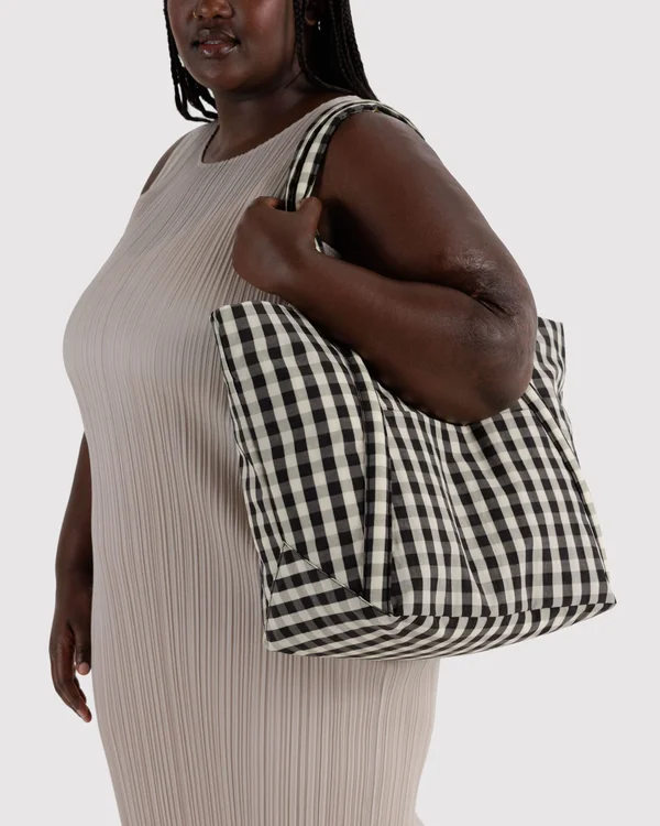 Cloud Bag - Black And Cream Gingham - Material: heavyweight-nylon