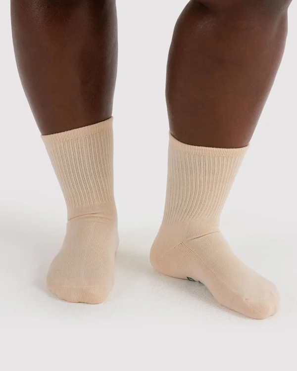 Ribbed Sock - Ecru - Material: organic-cotton