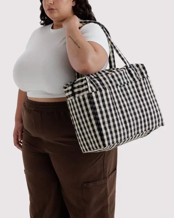 Small Cloud Carry-On - Black And Cream Gingham - Size: OS