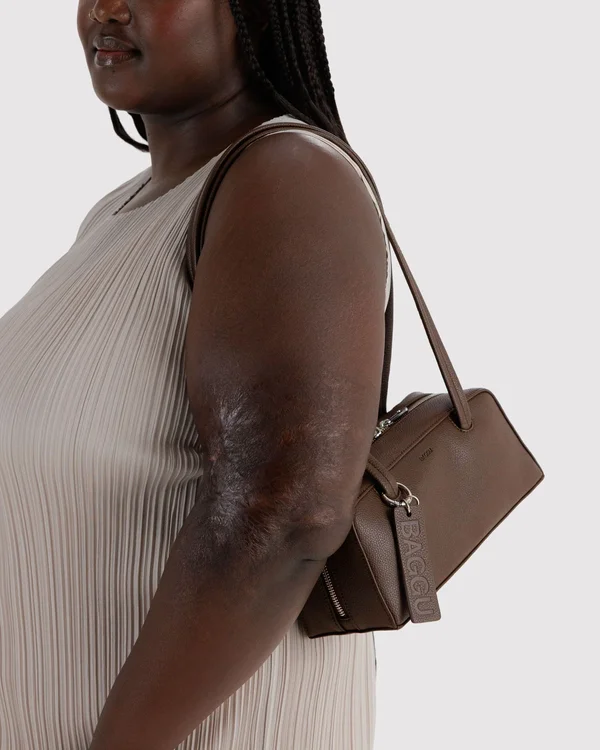 Small Recycled Leather Bowler Bag - Brown - Size: OS