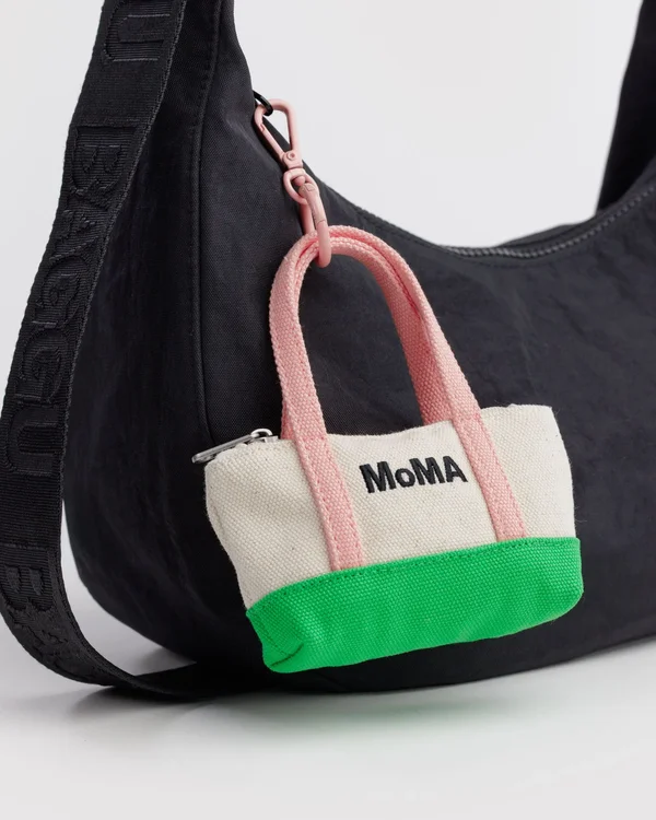 Moma Tote Charm - Pink/ Green - Material: Canvas