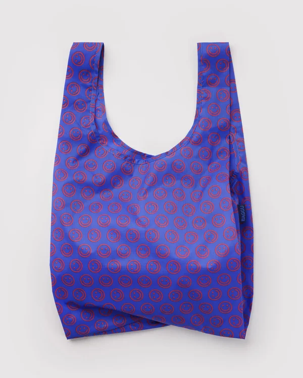 Standard Baggu - Mini Cobalt Happy - Material: ripstop-nylon