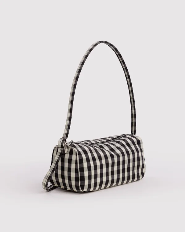 Nylon Loaf Bag - Black And Cream Gingham - Size: OS