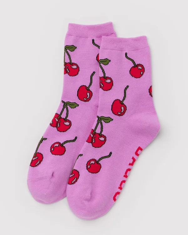 Crew Sock - Cherries - Size: OS
