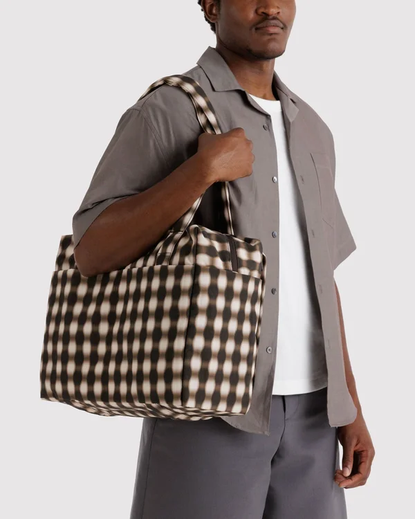 Small Cloud Carry-On - Blurred Gingham Brown - Size: OS