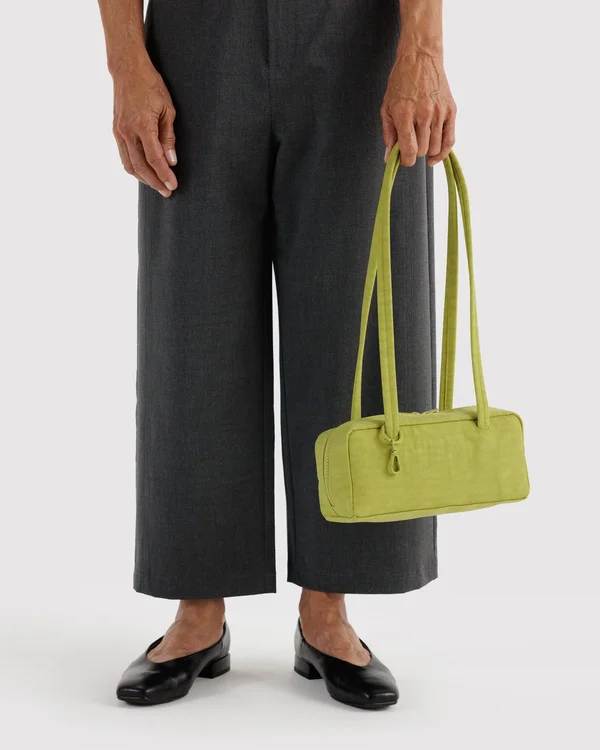 Small Nylon Bowler Bag - Chartreuse - Material: heavyweight-nylon