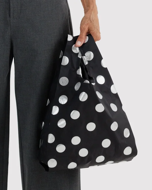 Baby Baggu - Silver Metallic Polka Dot - Size: OS