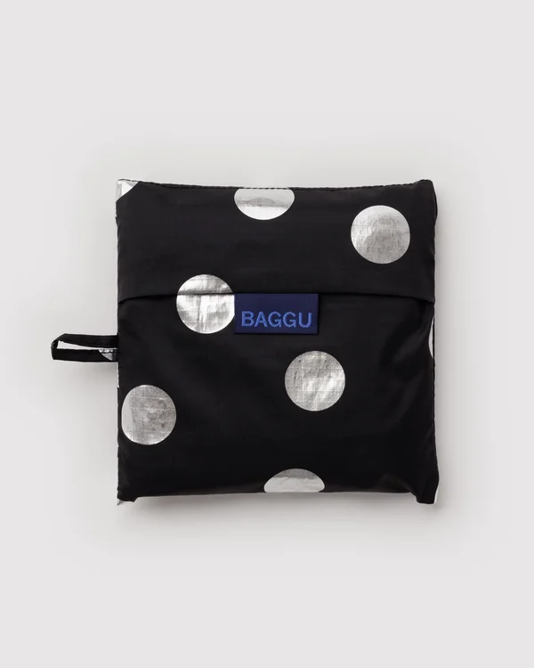 Big Baggu - Silver Metallic Polka Dot