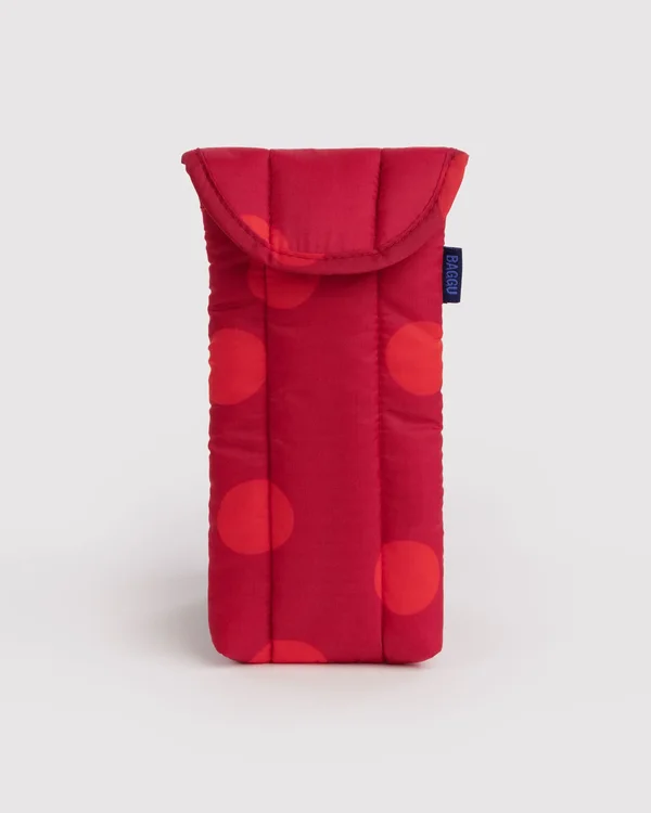Puffy Glasses Sleeve - Red Polka Dot - Size: OS
