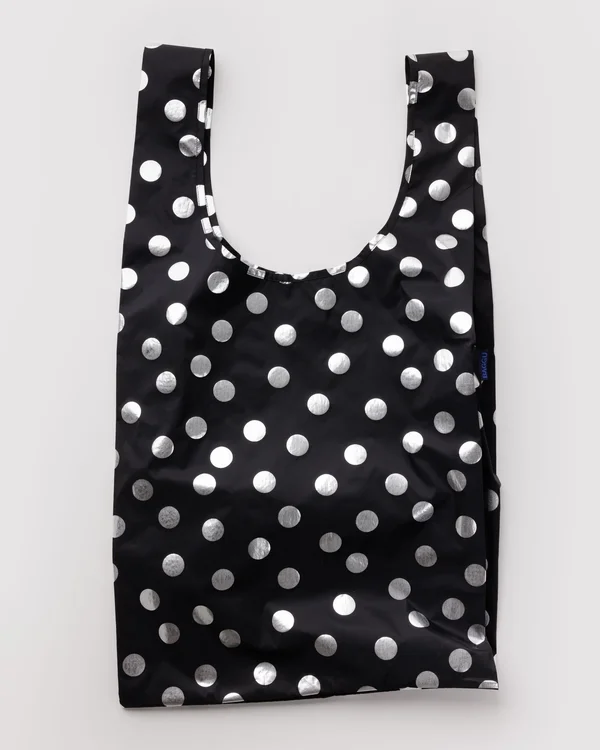 Big Baggu - Silver Metallic Polka Dot