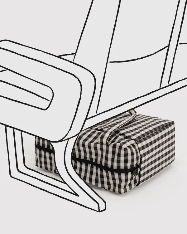 Small Cloud Carry-On - Black And Cream Gingham - Size: OS