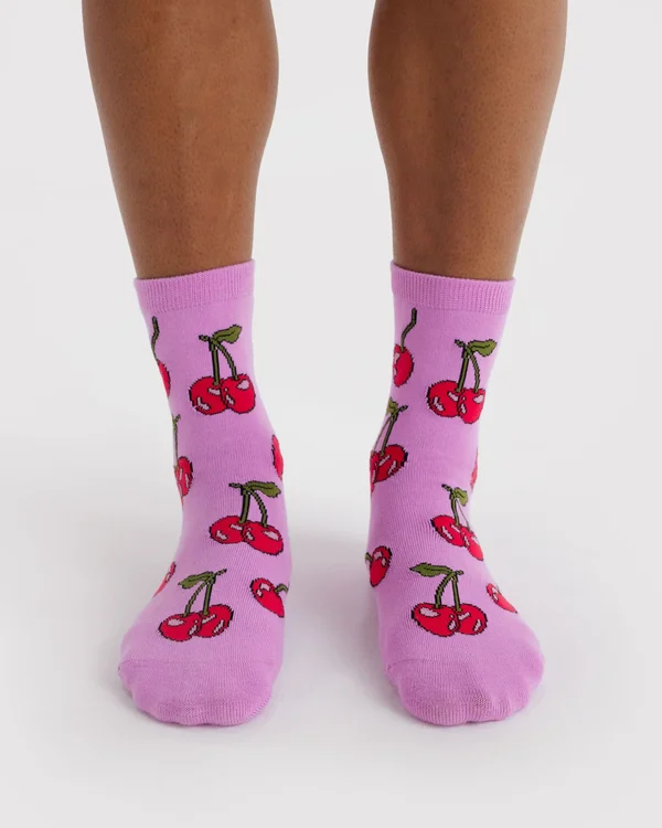 Crew Sock - Cherries - Size: OS