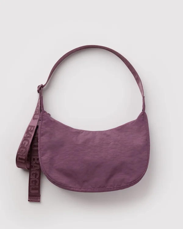 Medium Nylon Crescent Bag - Wild Plum - Size: OS