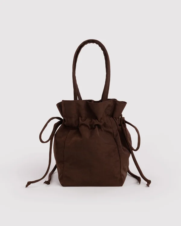 Nylon Drawstring Bag - Coffee - Size: OS