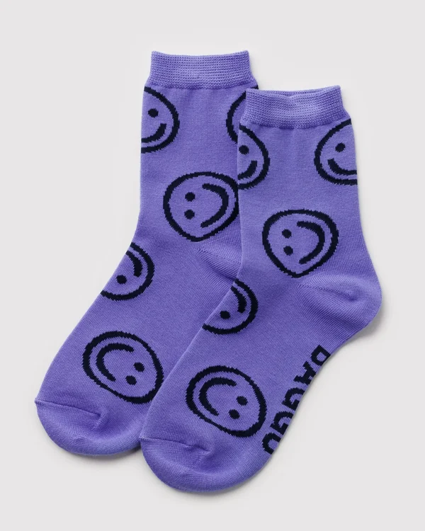 Crew Sock - Lavender Happy - Material: organic-cotton