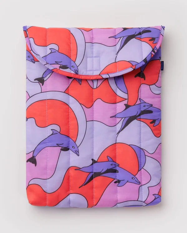 Puffy Laptop Sleeve 16" - Dolphins - Size: OS